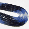 10x15 Inches -Very Finest-Sparkling- Precious Burma Blue Sapphire Faceted Shaded Rondelles beads - Size - 3 - 3.25 mm approx